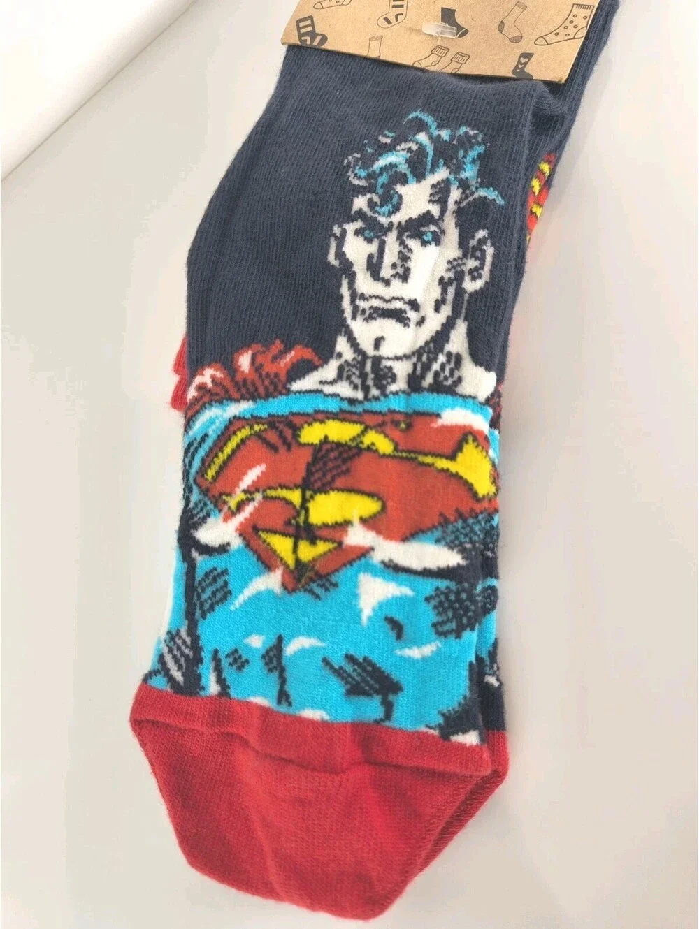 Unisex DC Comics Superman Crew Socks Adult One Size Fits All Sukka Man Of Steel